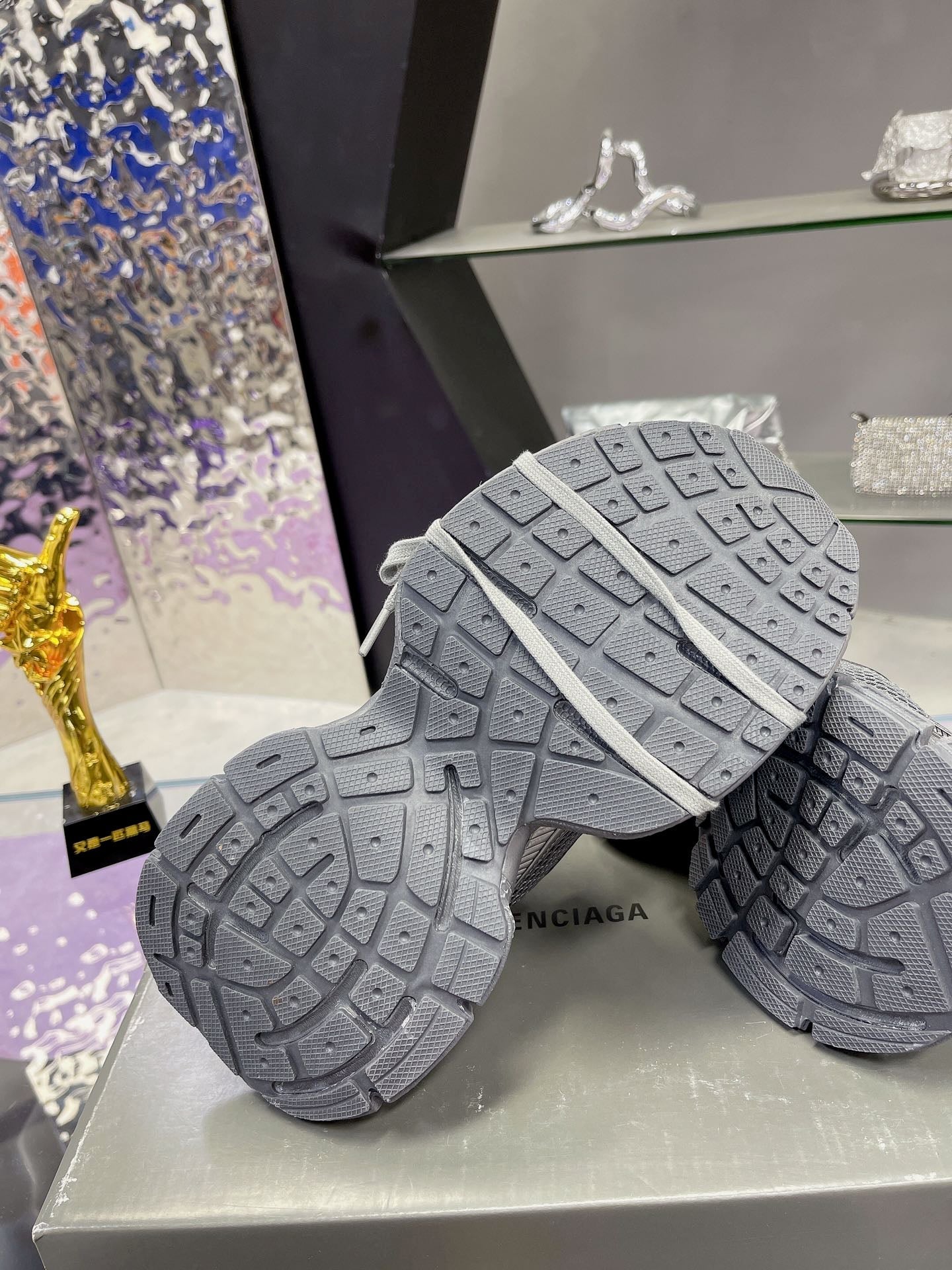 Balanciaga 3XL SNEAKER IN ALL GRAY MESH AND POLYURETHANE