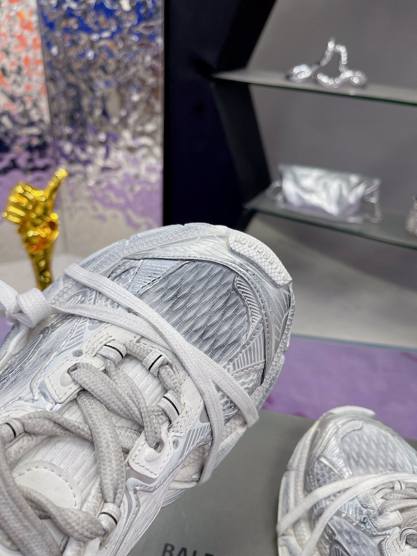 Balanciaga 3XL SNEAKER IN SILVER MIX WHITE MESH AND POLYURETHANE