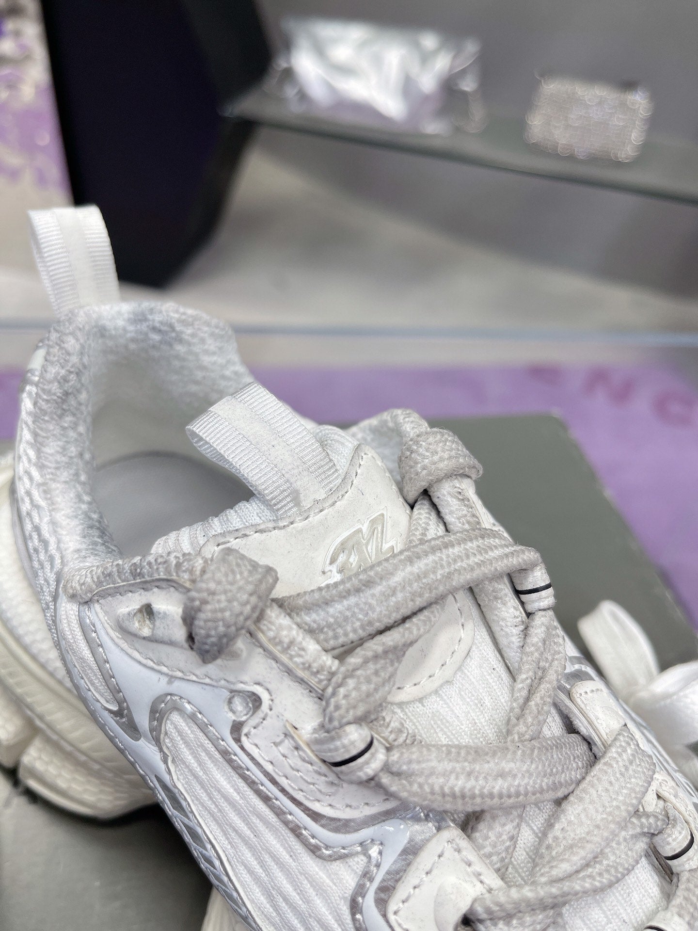 Balanciaga 3XL SNEAKER IN SILVER MIX WHITE MESH AND POLYURETHANE
