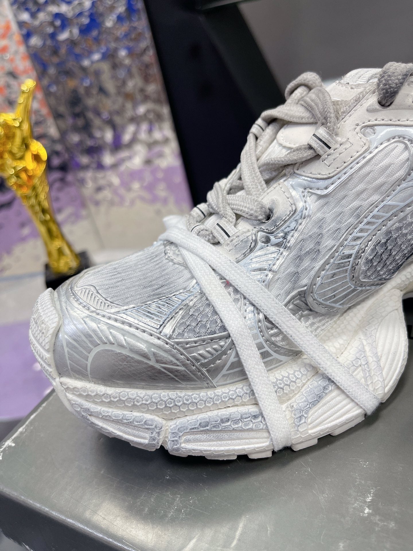Balanciaga 3XL SNEAKER IN SILVER MIX WHITE MESH AND POLYURETHANE