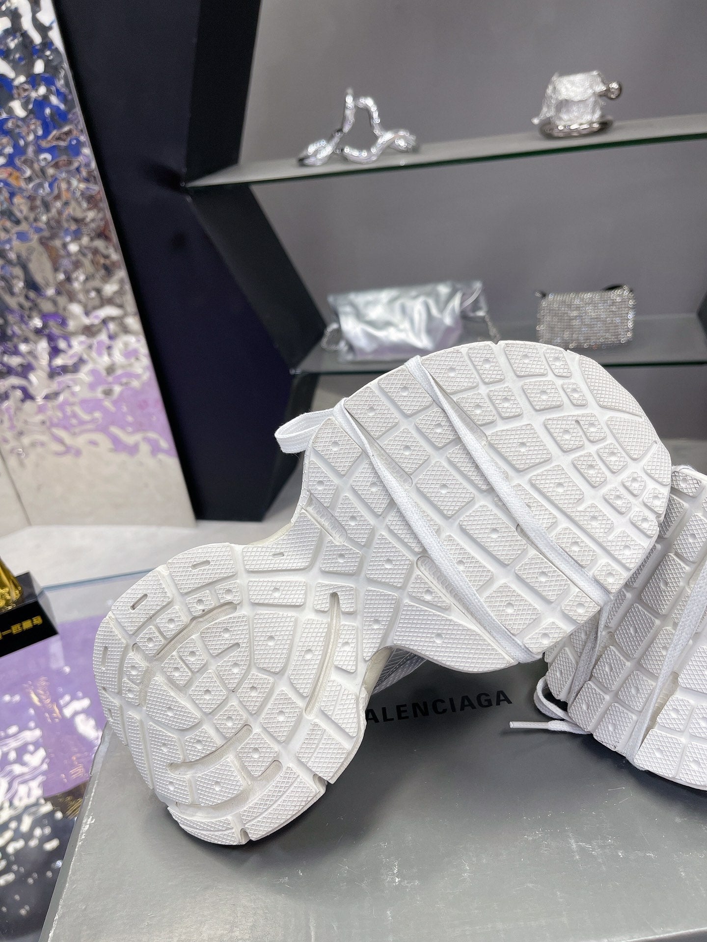 Balanciaga 3XL SNEAKER IN SILVER MIX WHITE MESH AND POLYURETHANE