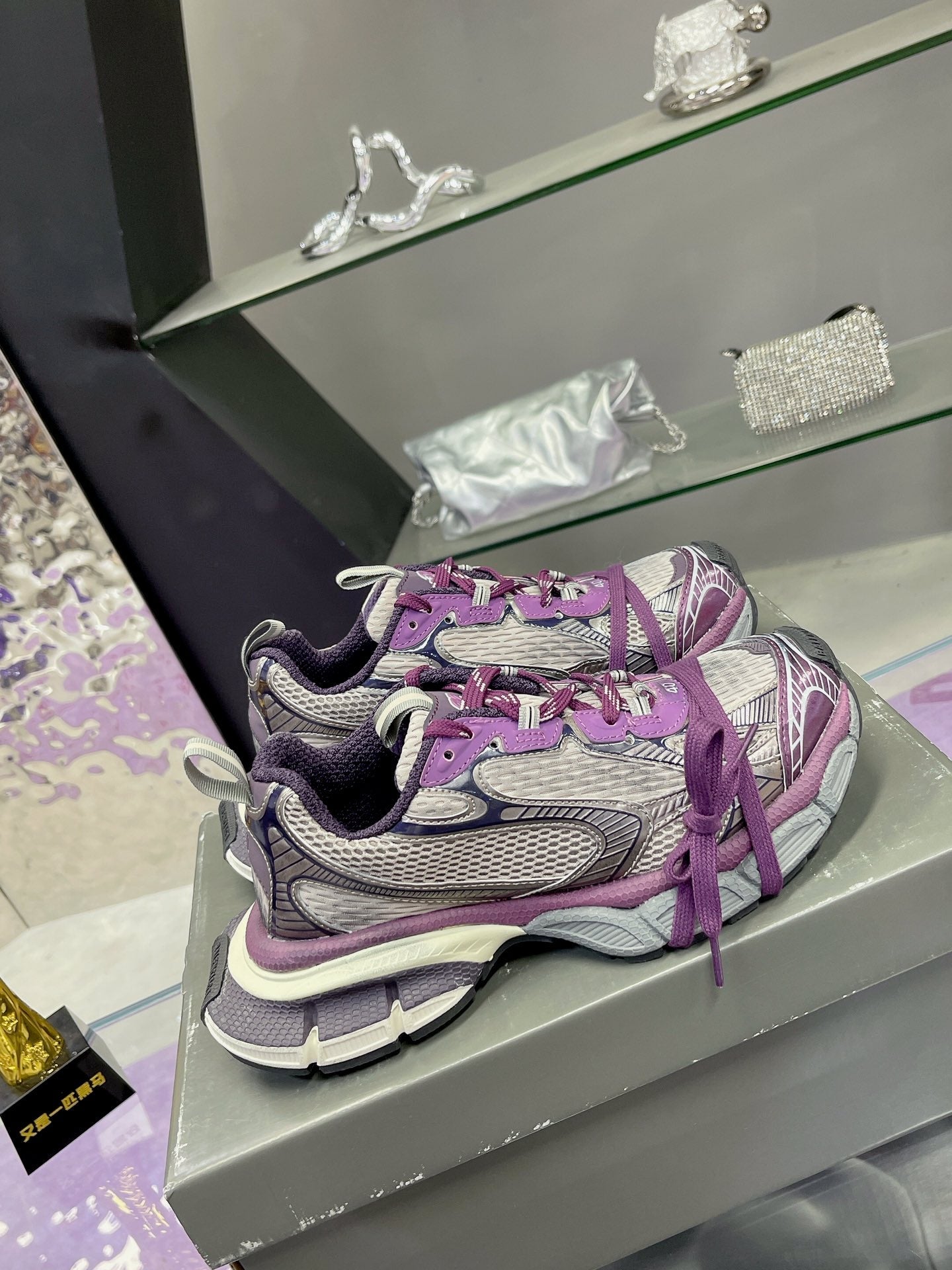 Balanciaga 3XL SNEAKER IN PURPLE MIX GRAY MESH AND POLYURETHANE