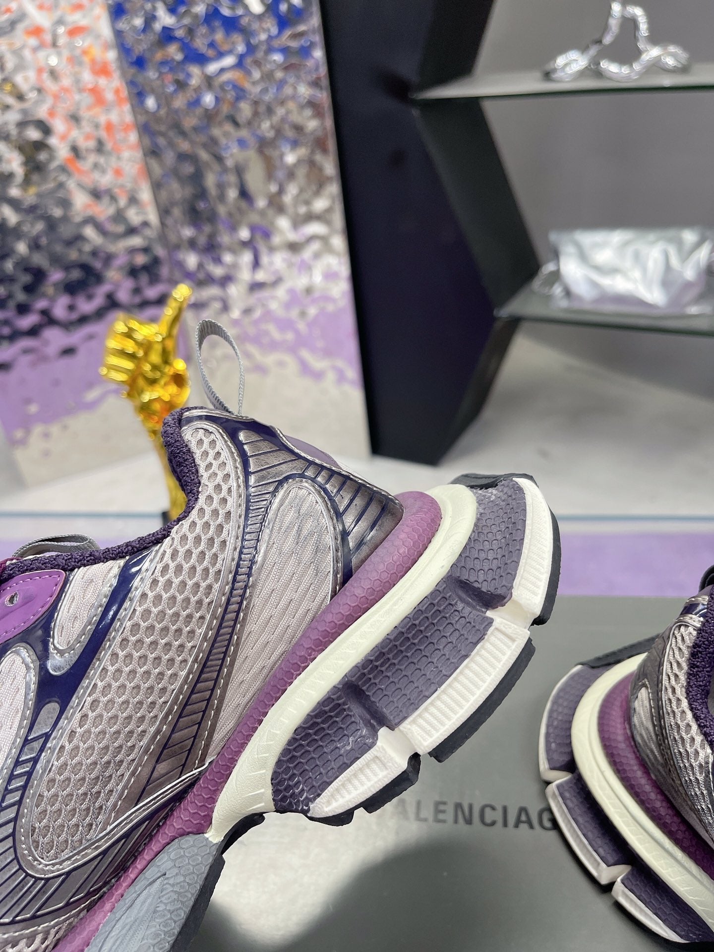 Balanciaga 3XL SNEAKER IN PURPLE MIX GRAY MESH AND POLYURETHANE
