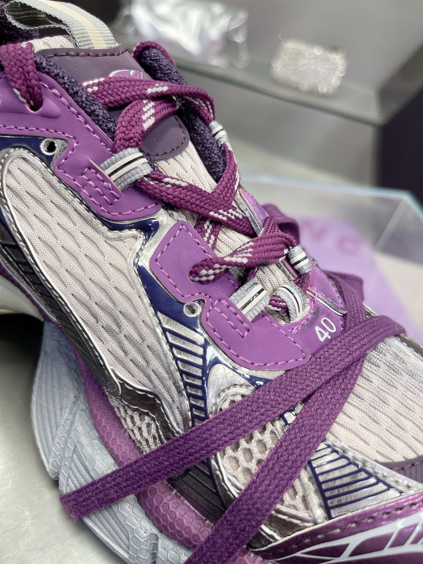 Balanciaga 3XL SNEAKER IN PURPLE MIX GRAY MESH AND POLYURETHANE