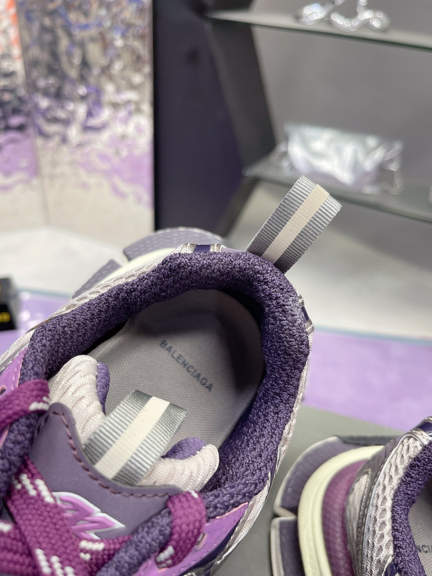 Balanciaga 3XL SNEAKER IN PURPLE MIX GRAY MESH AND POLYURETHANE