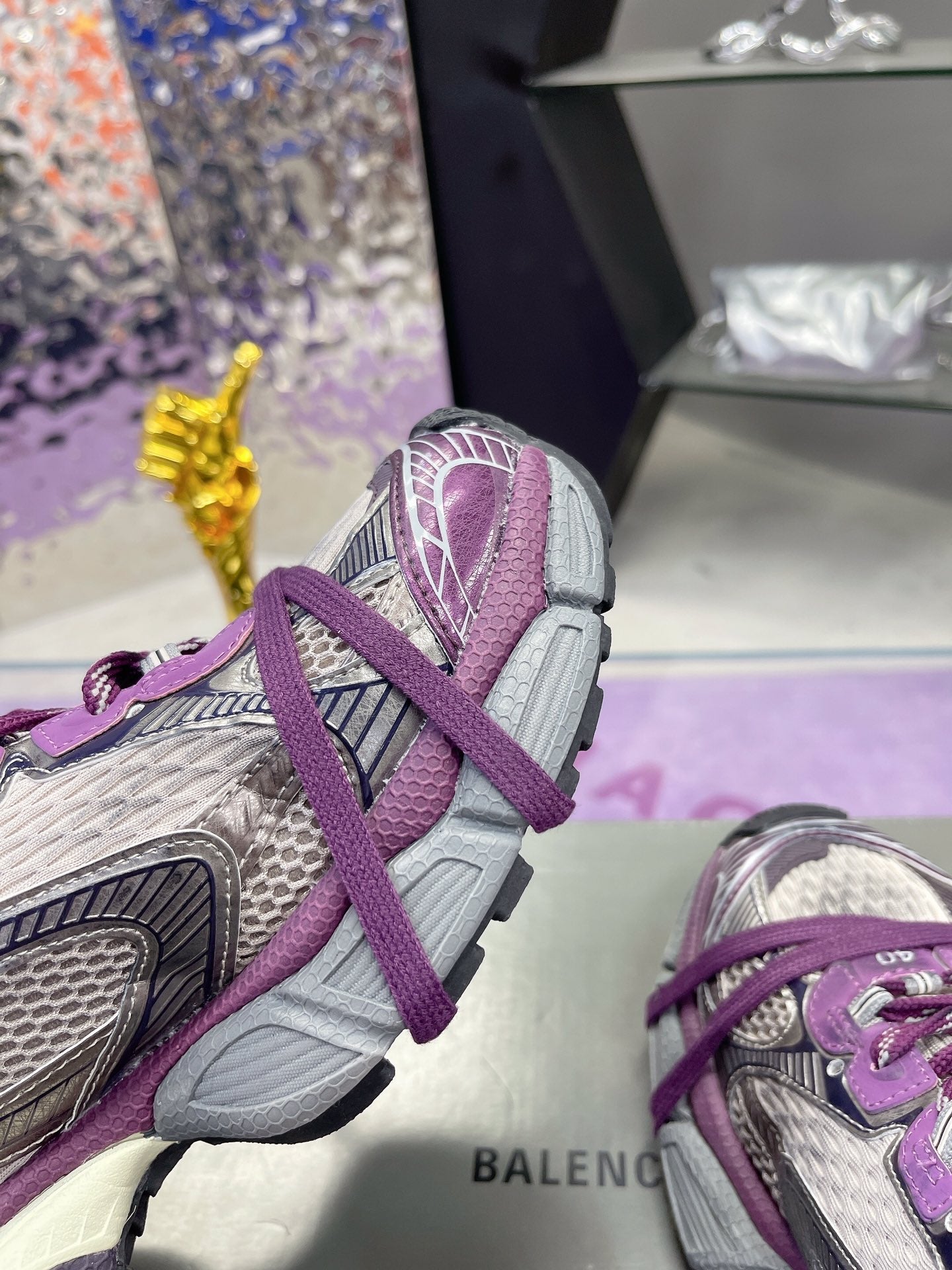 Balanciaga 3XL SNEAKER IN PURPLE MIX GRAY MESH AND POLYURETHANE
