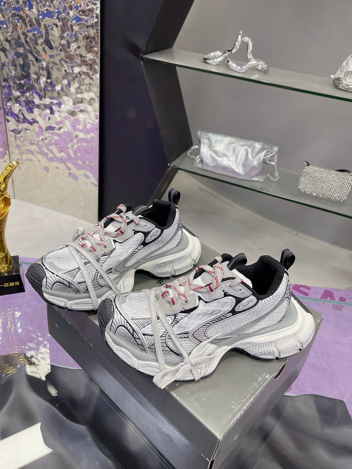 Balanciaga 3XL SNEAKER IN GRAY MIX WHITE MESH AND POLYURETHANE