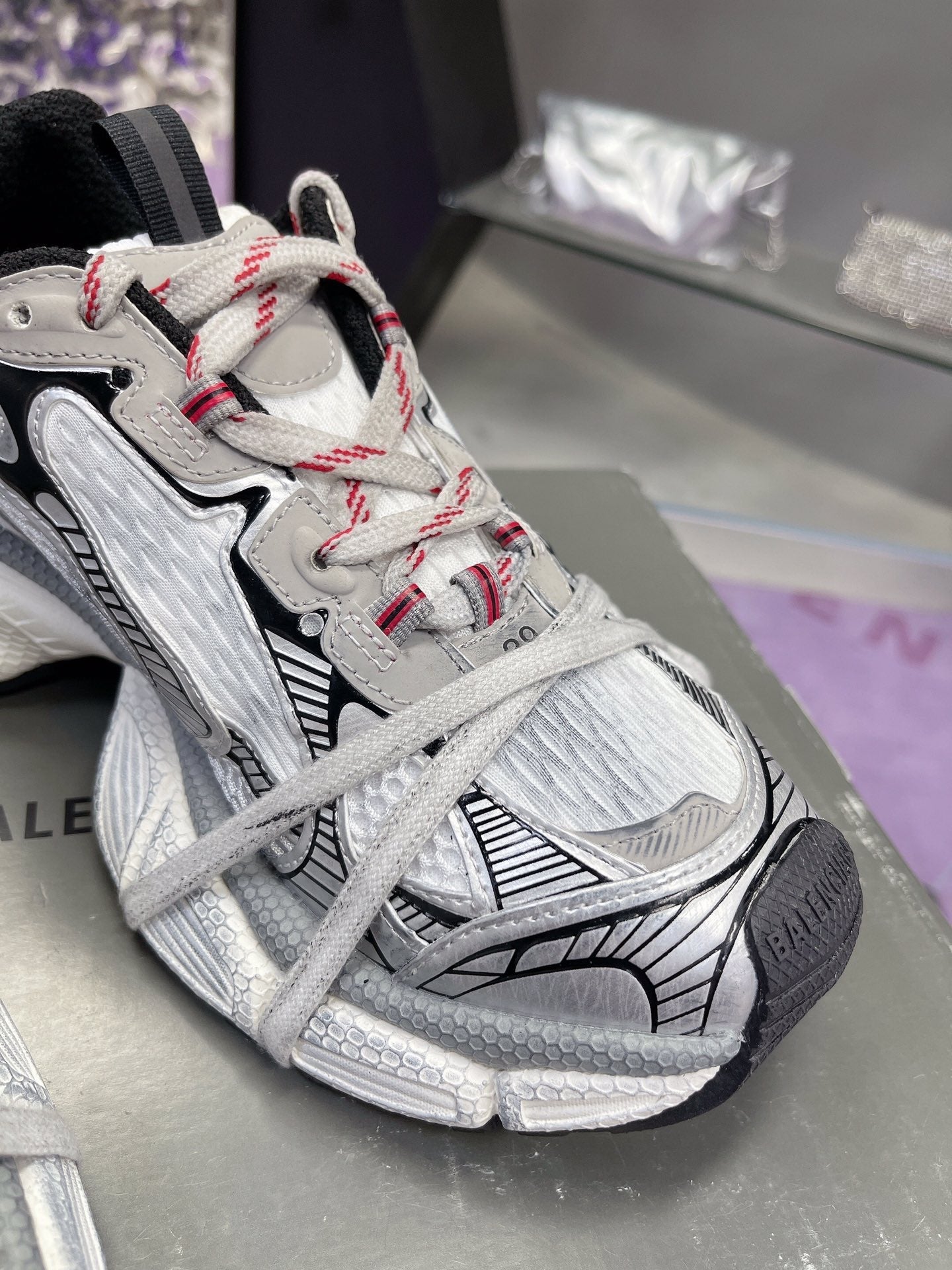 Balanciaga 3XL SNEAKER IN GRAY MIX WHITE MESH AND POLYURETHANE
