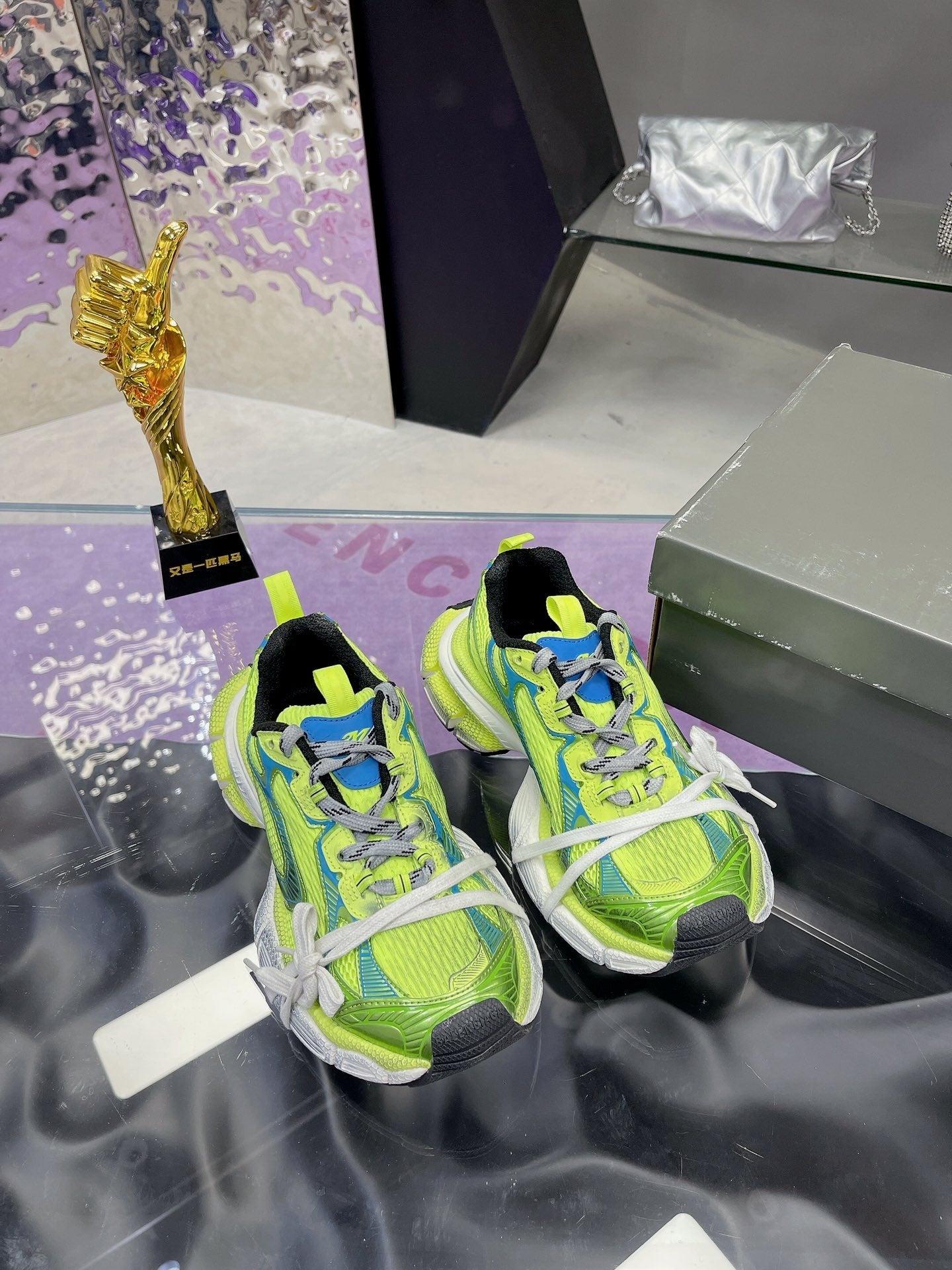 Balanciaga 3XL SNEAKER IN NEON GREEN MESH AND POLYURETHANE