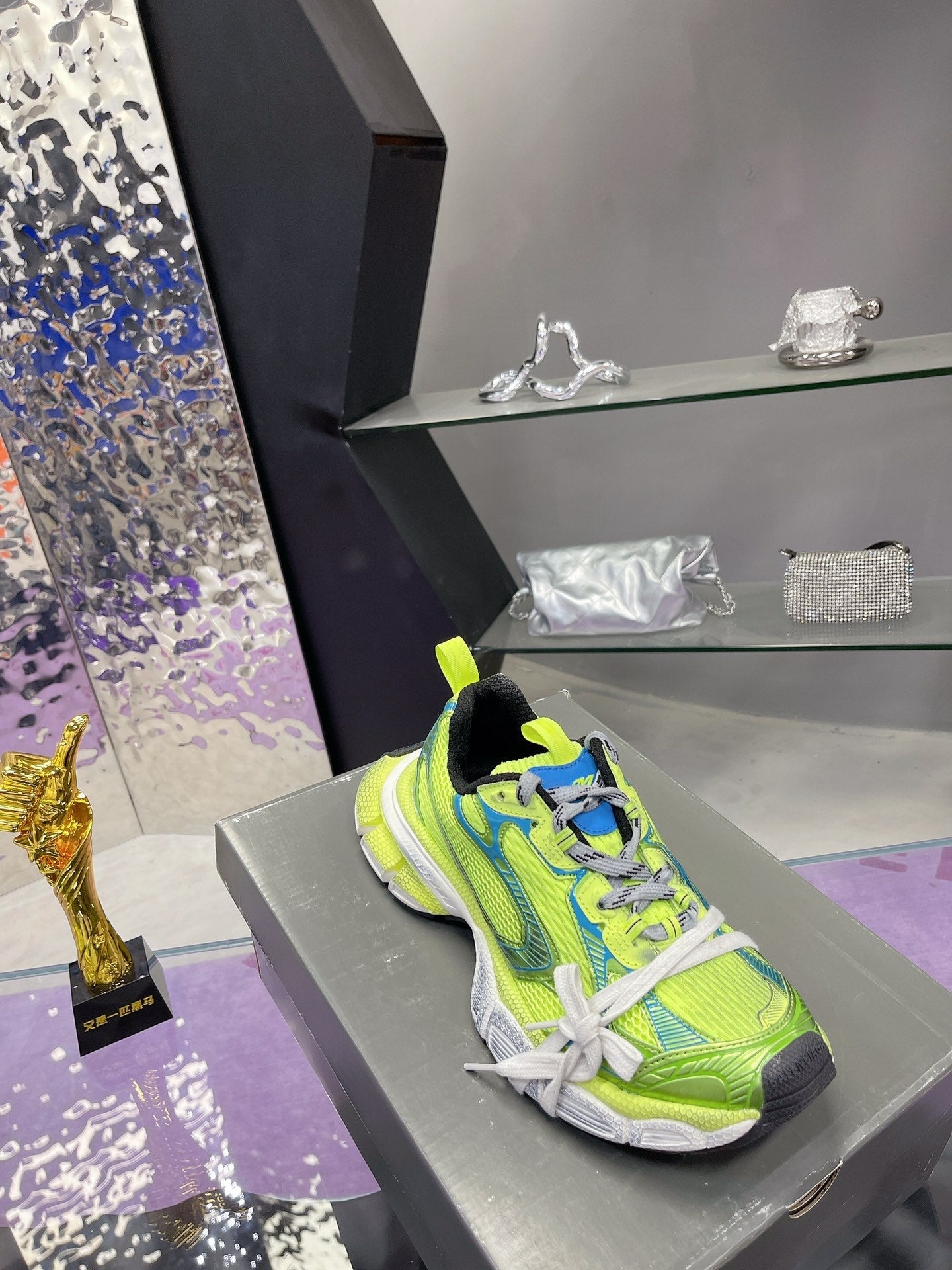 Balanciaga 3XL SNEAKER IN NEON GREEN MESH AND POLYURETHANE