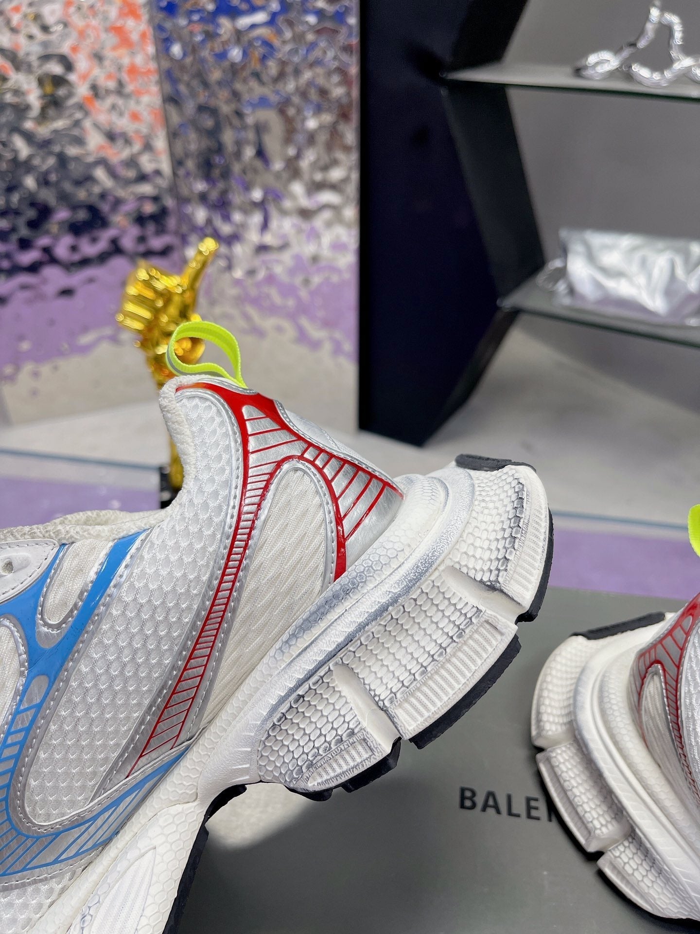 Balanciaga 3XL SNEAKER IN WHITE PINK GRAY BLUE MESH AND POLYURETHANE