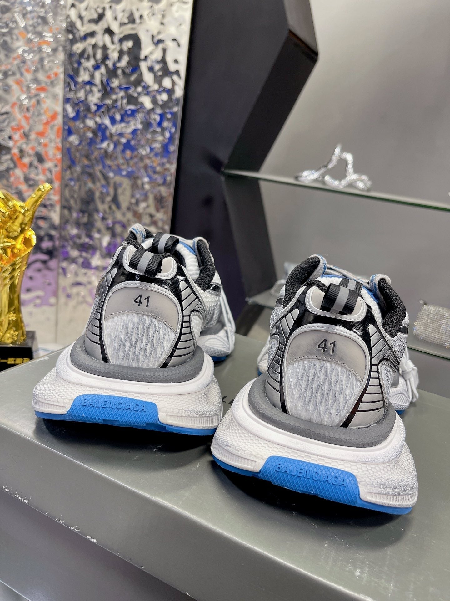 Balanciaga 3XL SNEAKER IN WHITE GRAY BLUE MESH AND POLYURETHANE