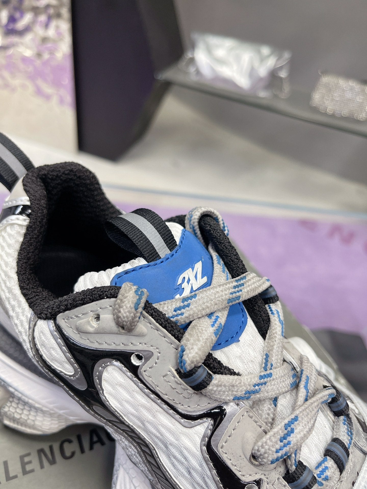 Balanciaga 3XL SNEAKER IN WHITE GRAY BLUE MESH AND POLYURETHANE