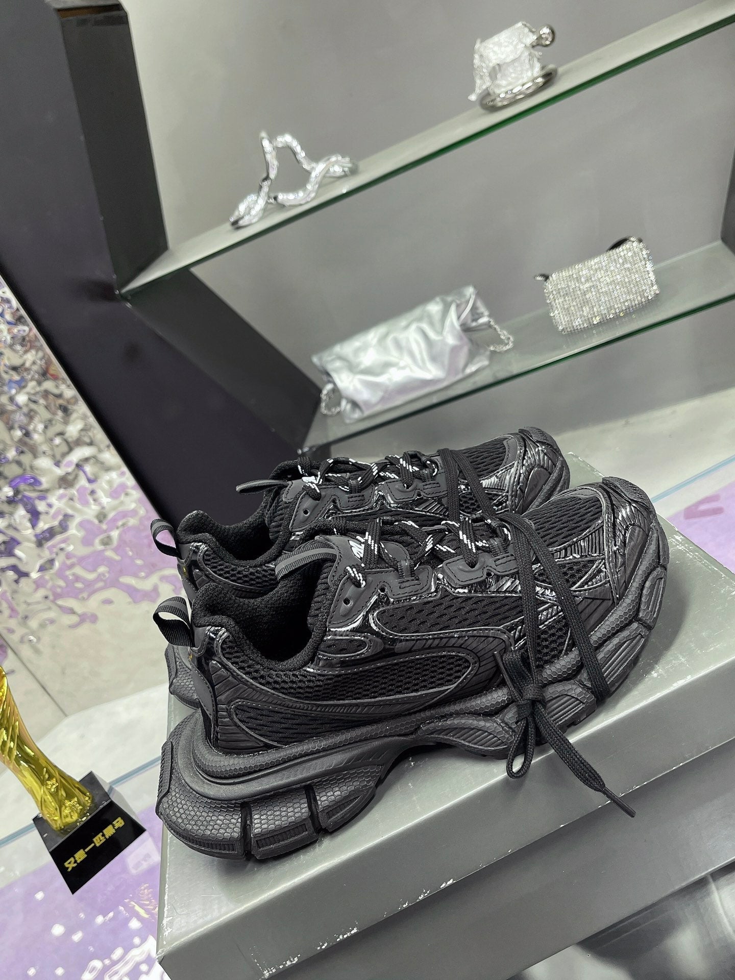 Balanciaga 3XL SNEAKER IN BLACK MESH AND POLYURETHANE