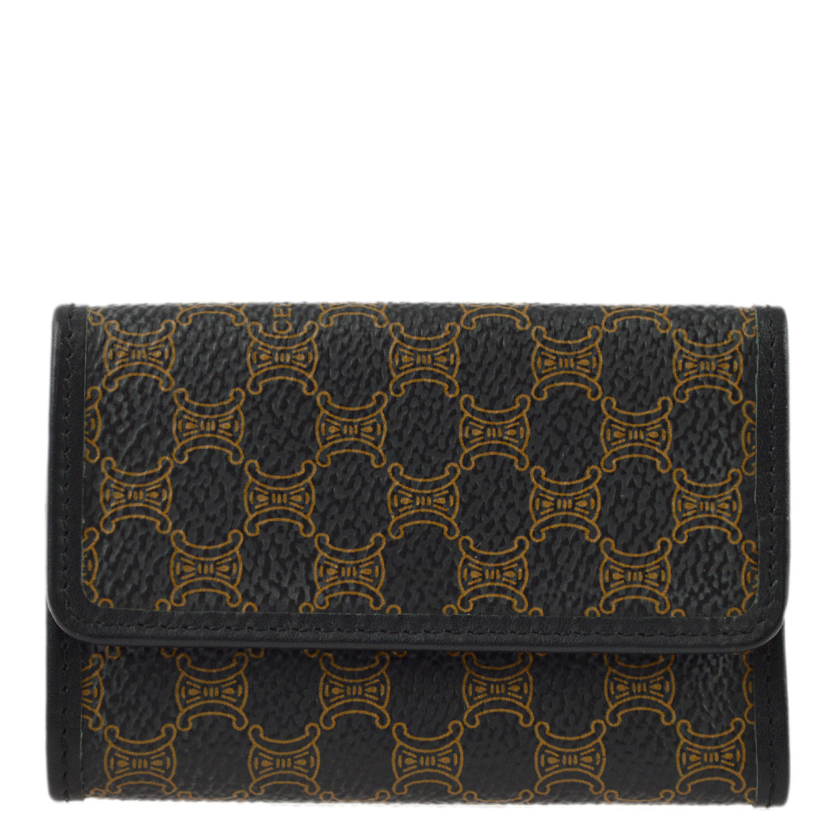 Celine Black Macadam Key Case Small New