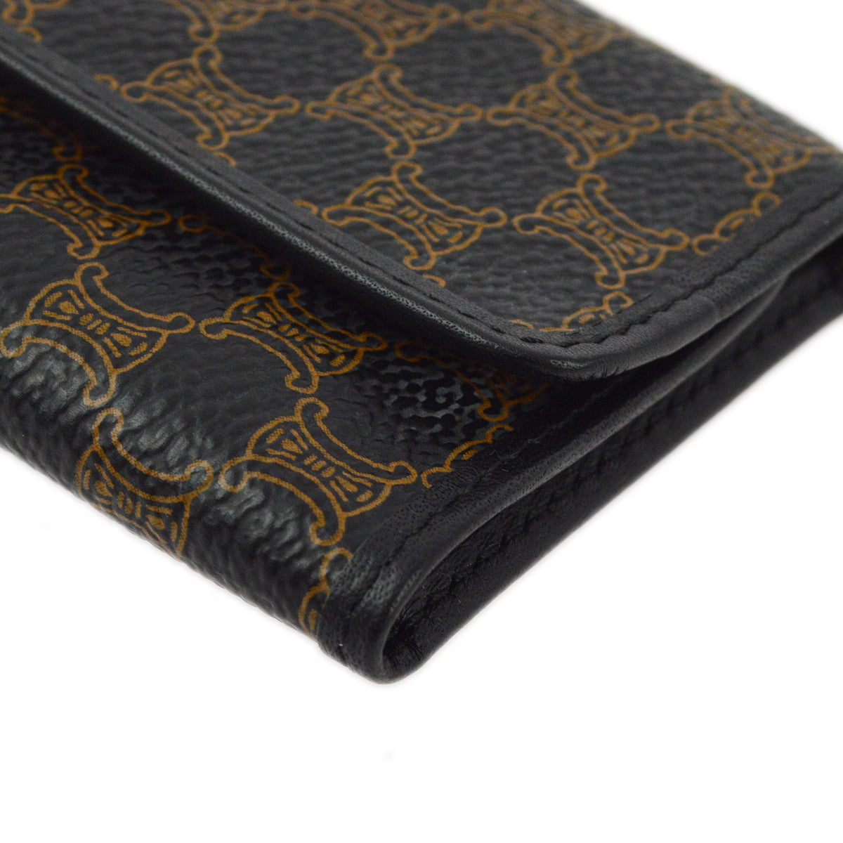 Celine Black Macadam Key Case Small New