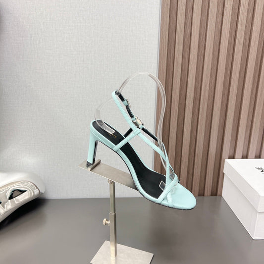 Celine Summer High Heel Sandals Blue Arctic