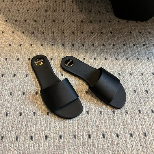 Saint Laurent SL CARLYLE SLIPPERS BLACK SATIN