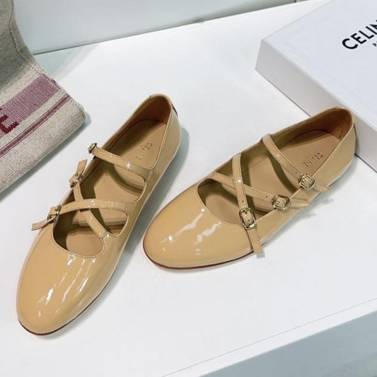 Celine FLAT MARY JANE IN SEPIA TAN CALFSKIN