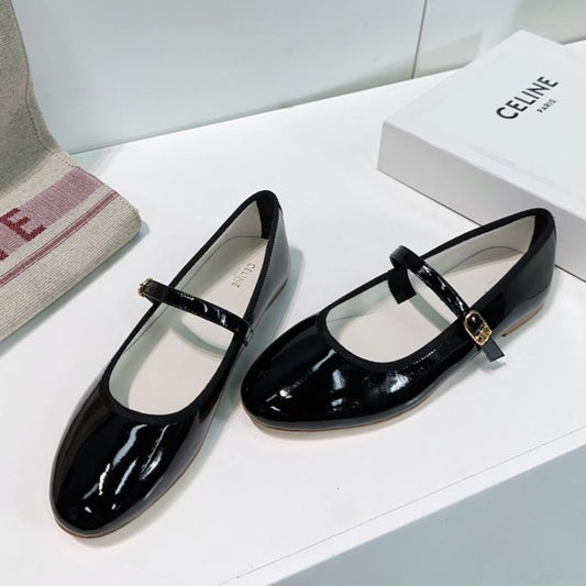 Celine BALLET FLAT IN BLACK CALFSKIN