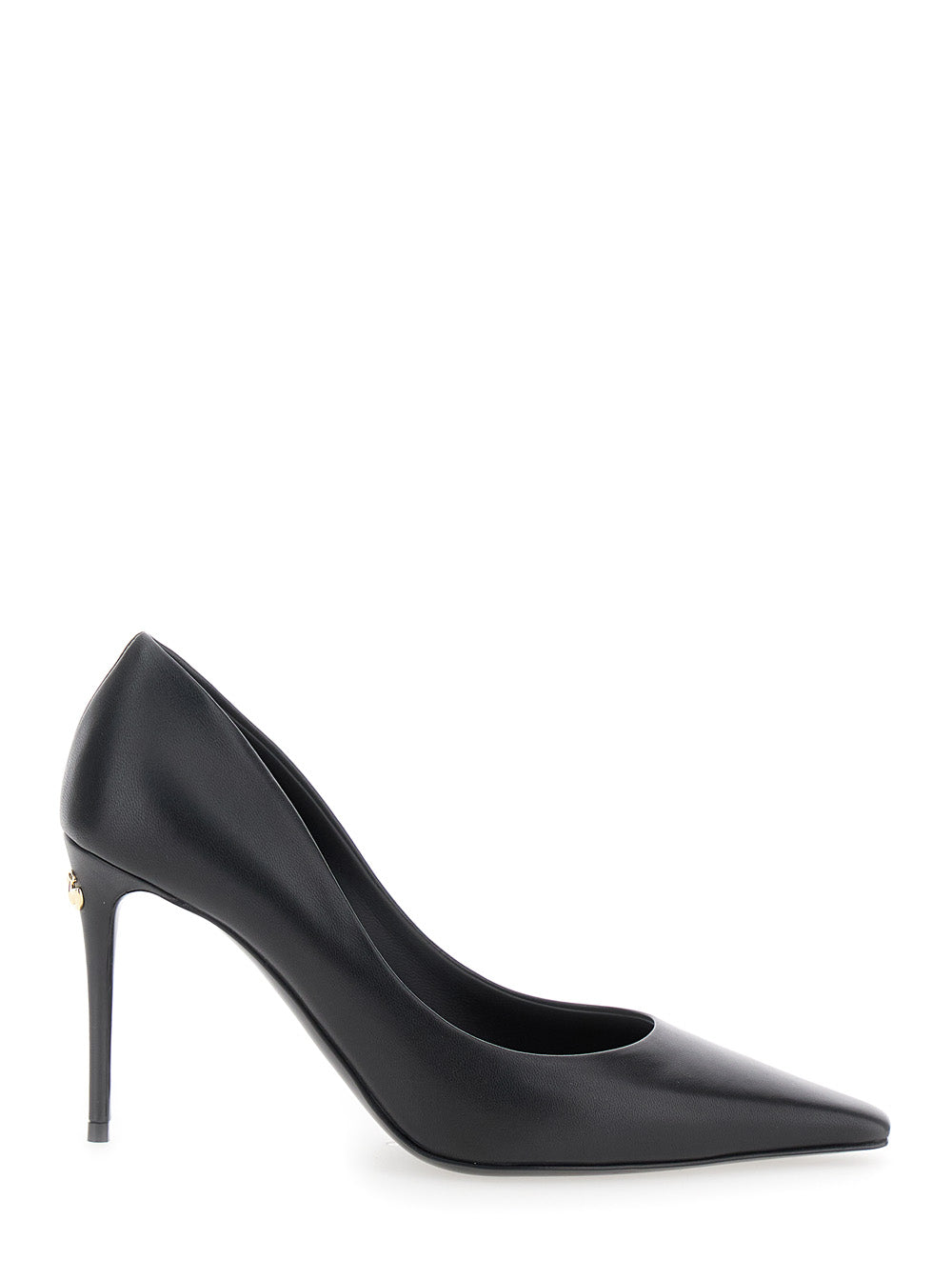Dolce & Gabbana Women Black Pointed Pumps With Dg Detail In Leather Woman