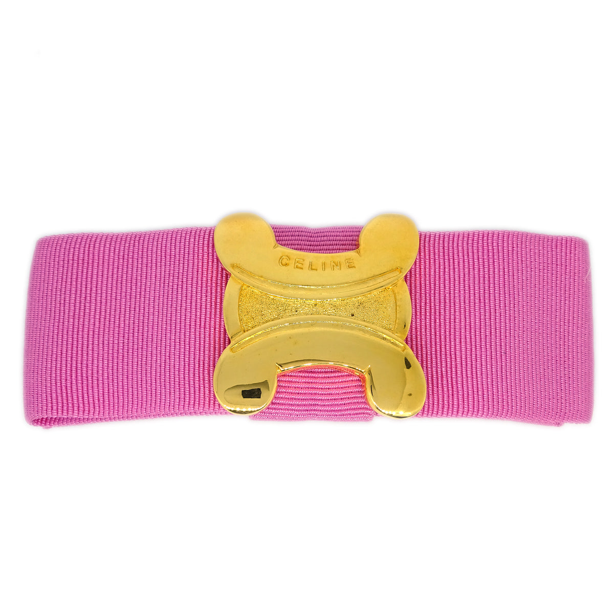 Celine Pink Canvas Bow Hair Barrette