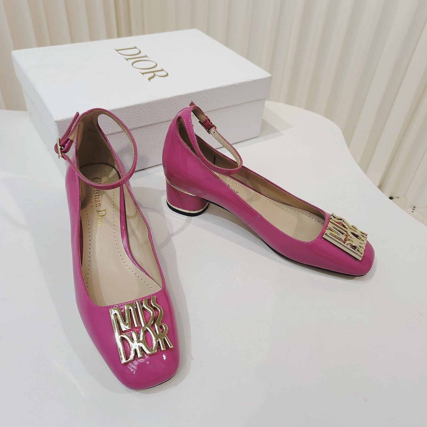 DIOR Miss  DIOR Pump 40mm In Deep Pink Cowhide 111330