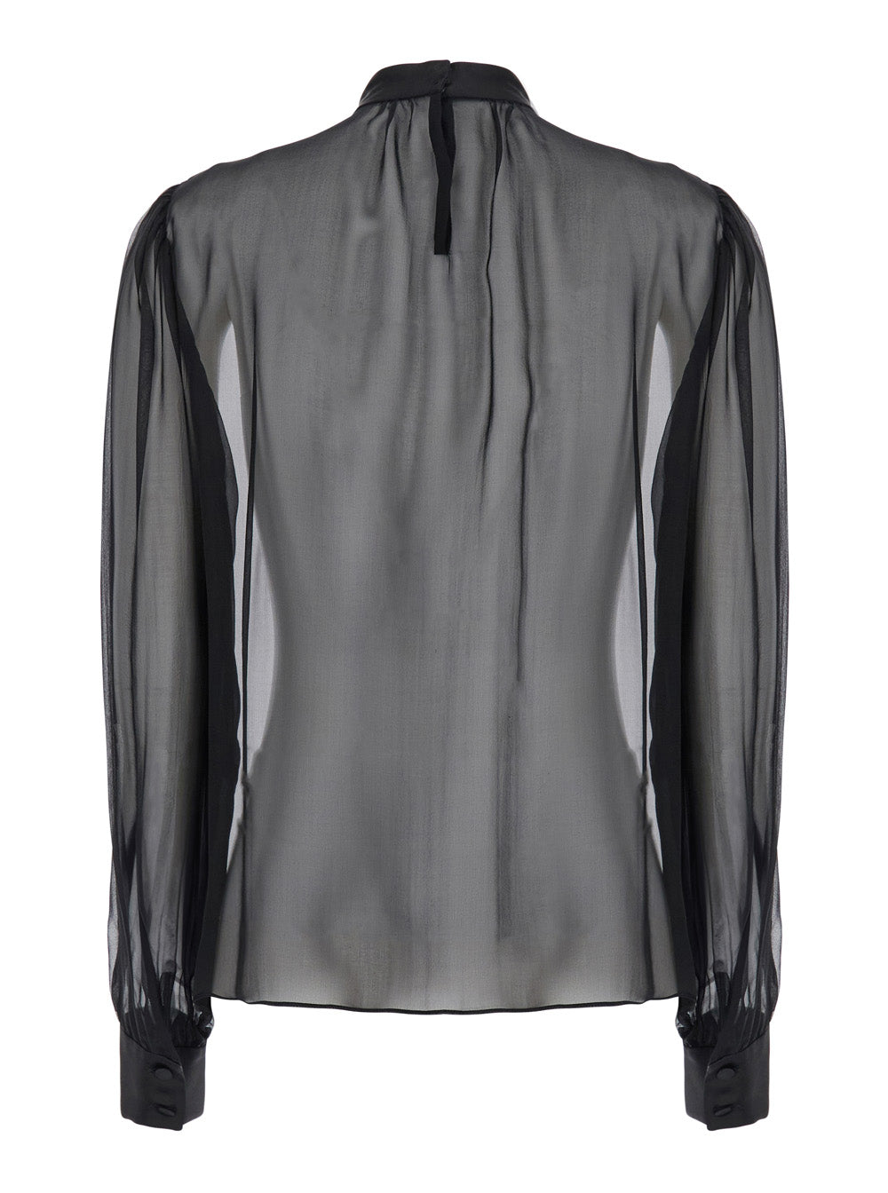 Dolce & Gabbana Women Black Blouse With Pussybow Neck In Silk Woman