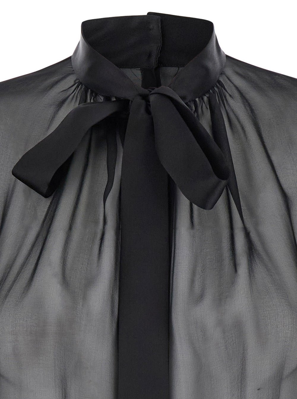 Dolce & Gabbana Women Black Blouse With Pussybow Neck In Silk Woman