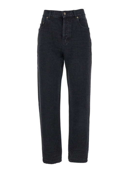 Saint Laurent Women 'Vanessa' Black Five-Pocket Style Jeans In Cotton Woman