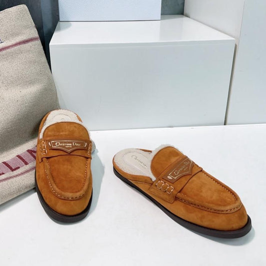 DIOR Boy Mule Brown Orange Suede