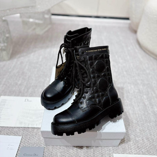 DIOR D-Unit Ankle Boot 40mm In Black Plain Calfskin  988755