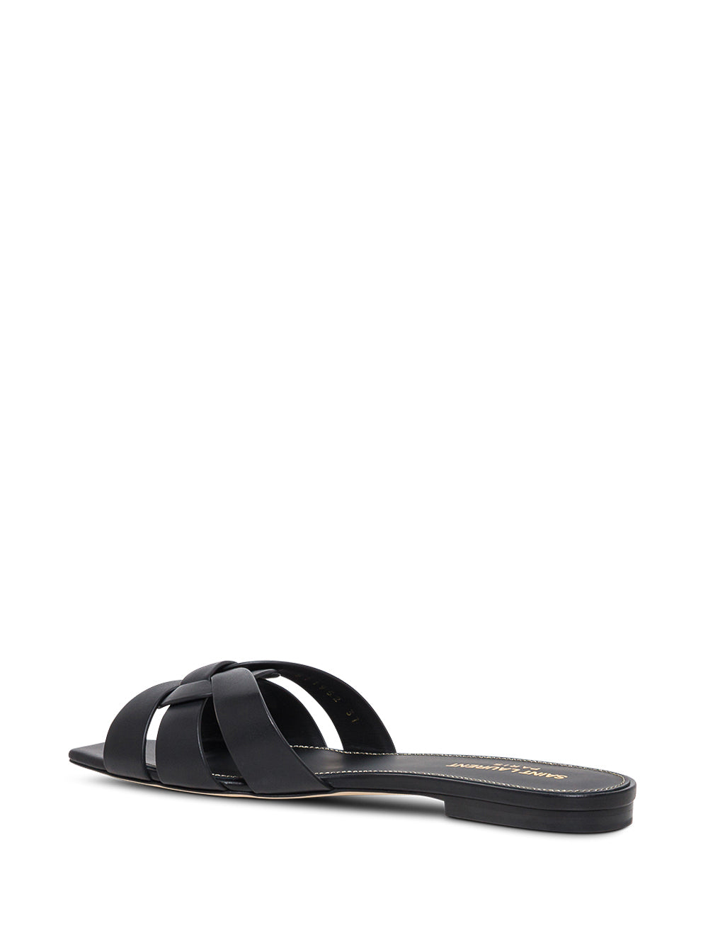 Saint Laurent Women 'Tribute' Black Slip-On Sandals In Leather Woman