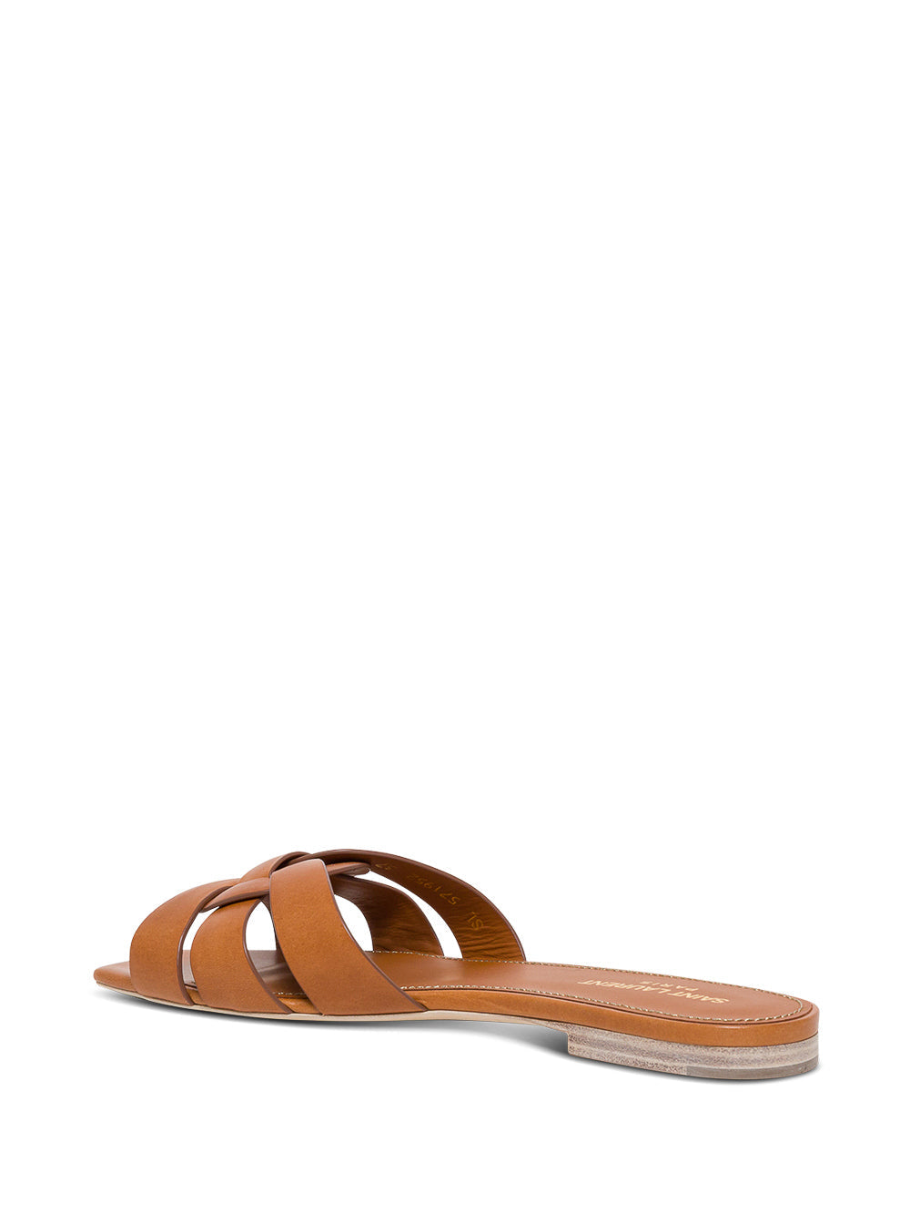 Saint Laurent Women 'Tribute' Brown Slip-On Sandals In Leather Woman