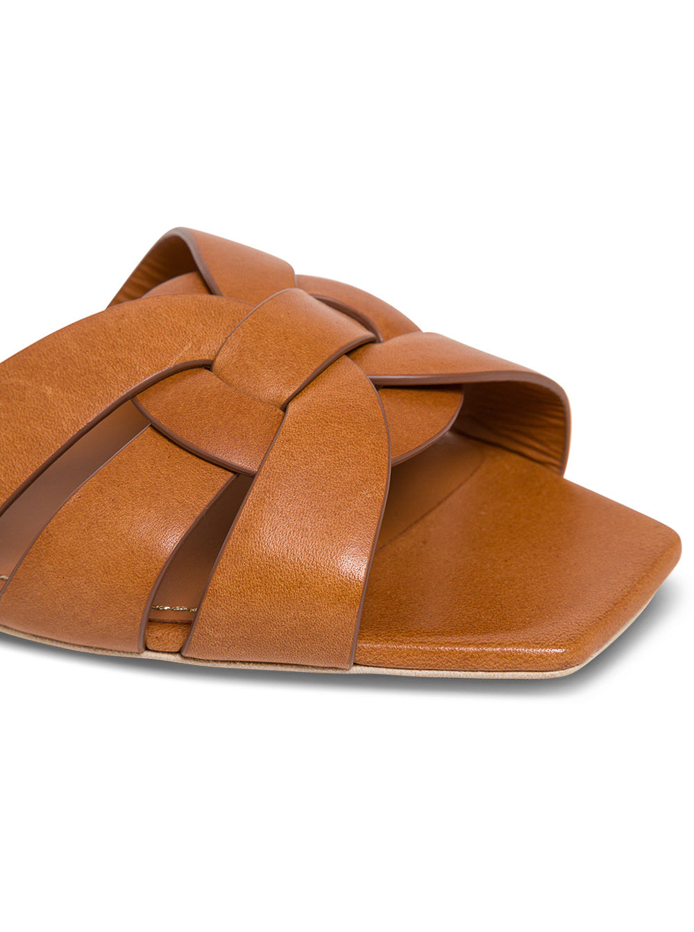 Saint Laurent Women 'Tribute' Brown Slip-On Sandals In Leather Woman