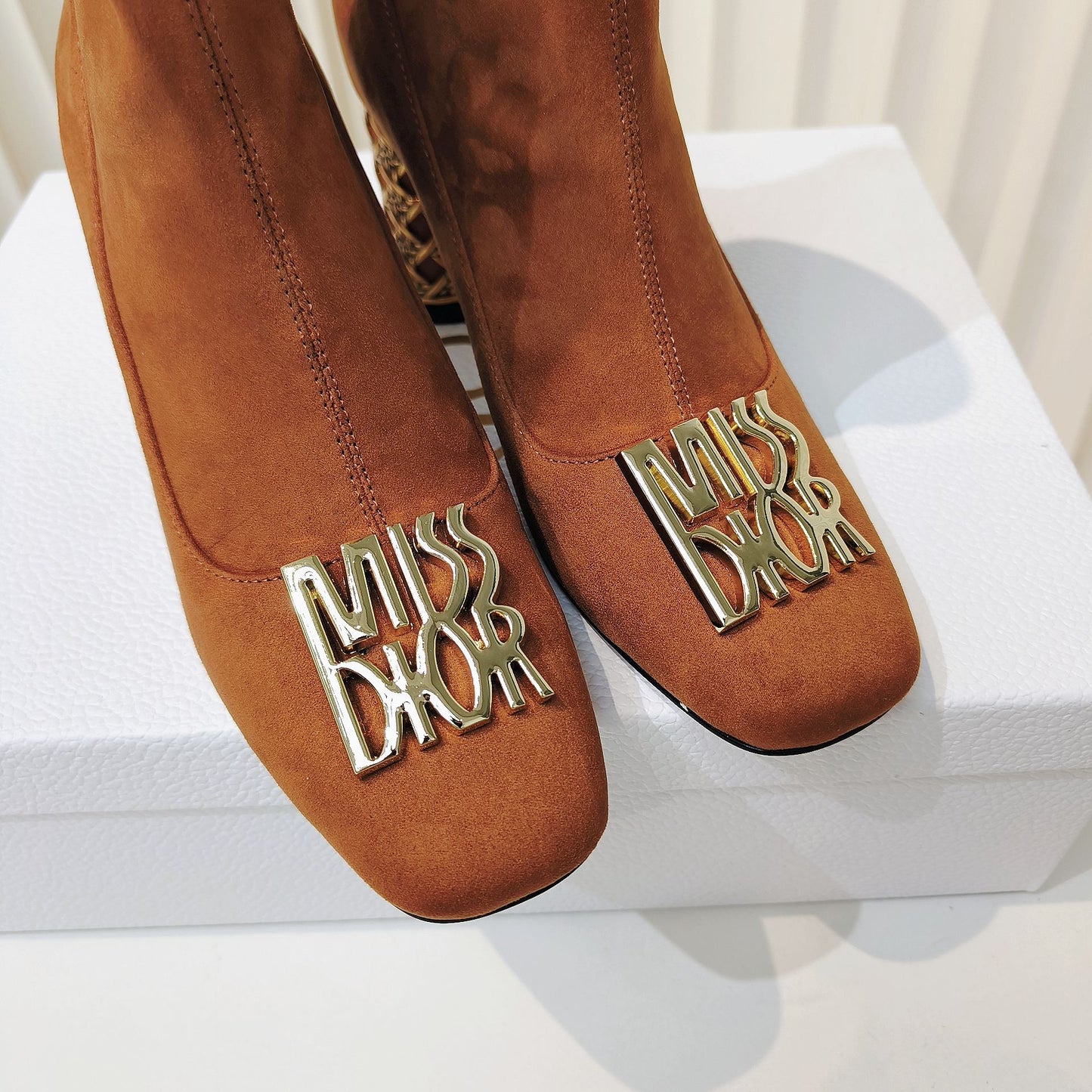 DIOR Miss  DIOR Ankle Boots 80mm Orange Brown Suede  111380