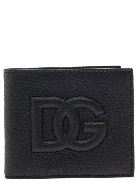 Dolce & Gabbana Men Black Bifold Wallet With Quilted Leather In Leather Man