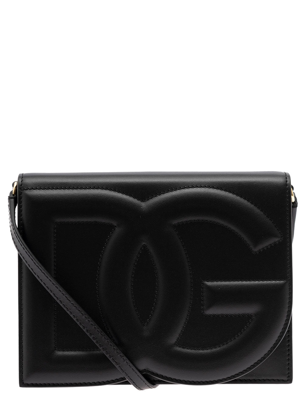 Dolce & Gabbana Women Black Embossed Crossbody Bag Woman Dolce&Gabbana
