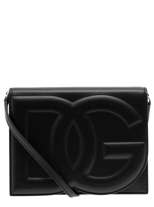 Dolce & Gabbana Women Black Embossed Crossbody Bag Woman Dolce&Gabbana