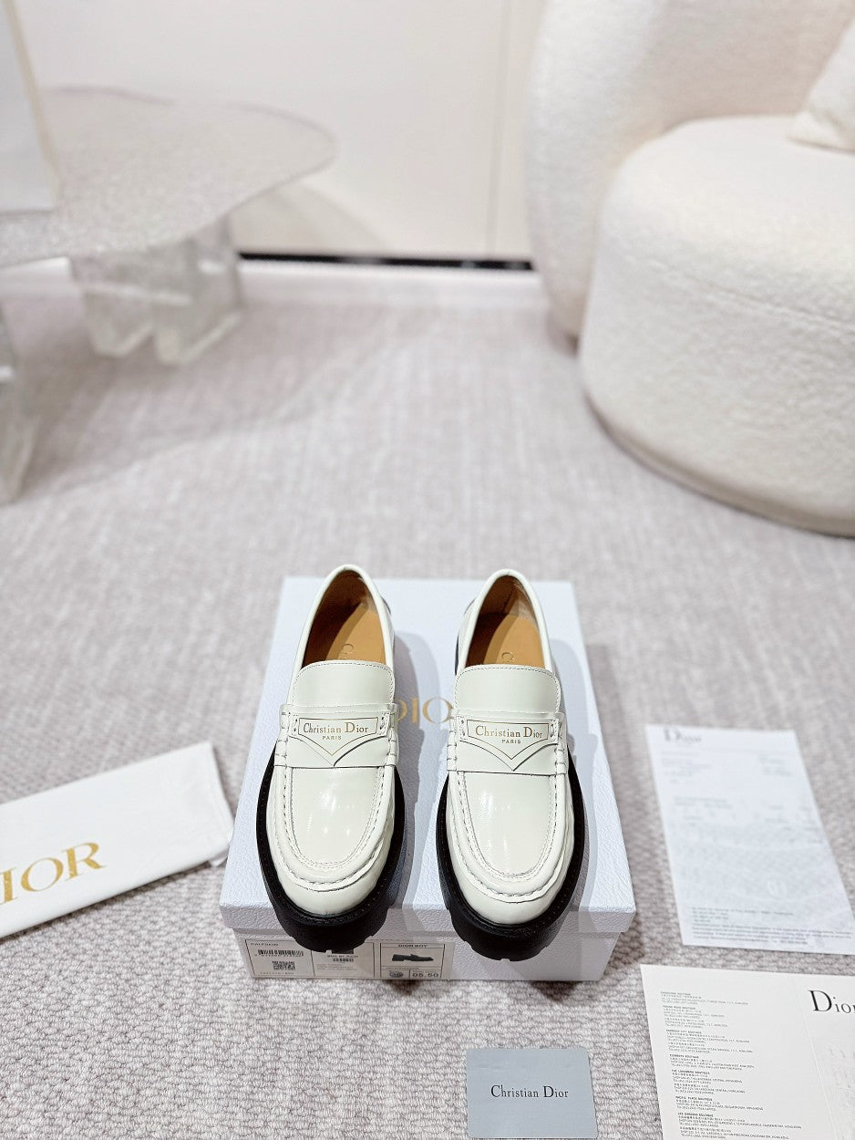 DIOR Boy Platform Loafer In White Cowhide 988790