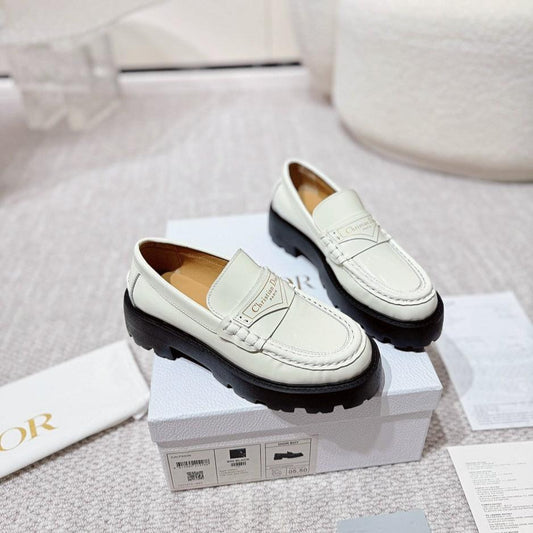 DIOR Boy Platform Loafer In White Cowhide 988790