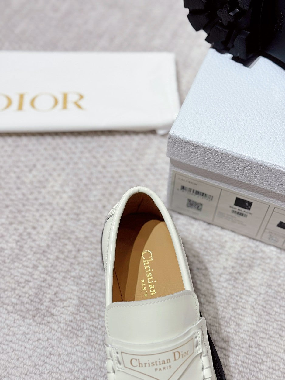 DIOR Boy Platform Loafer In White Cowhide 988790