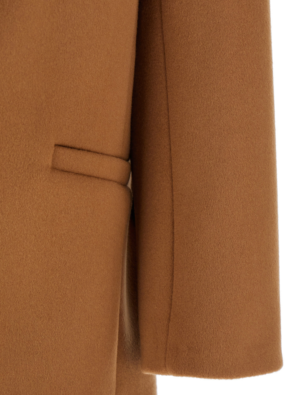Saint Laurent Women Brown Coat With Classic Lapels And Shoulder Pads In Virgin Wool Woman