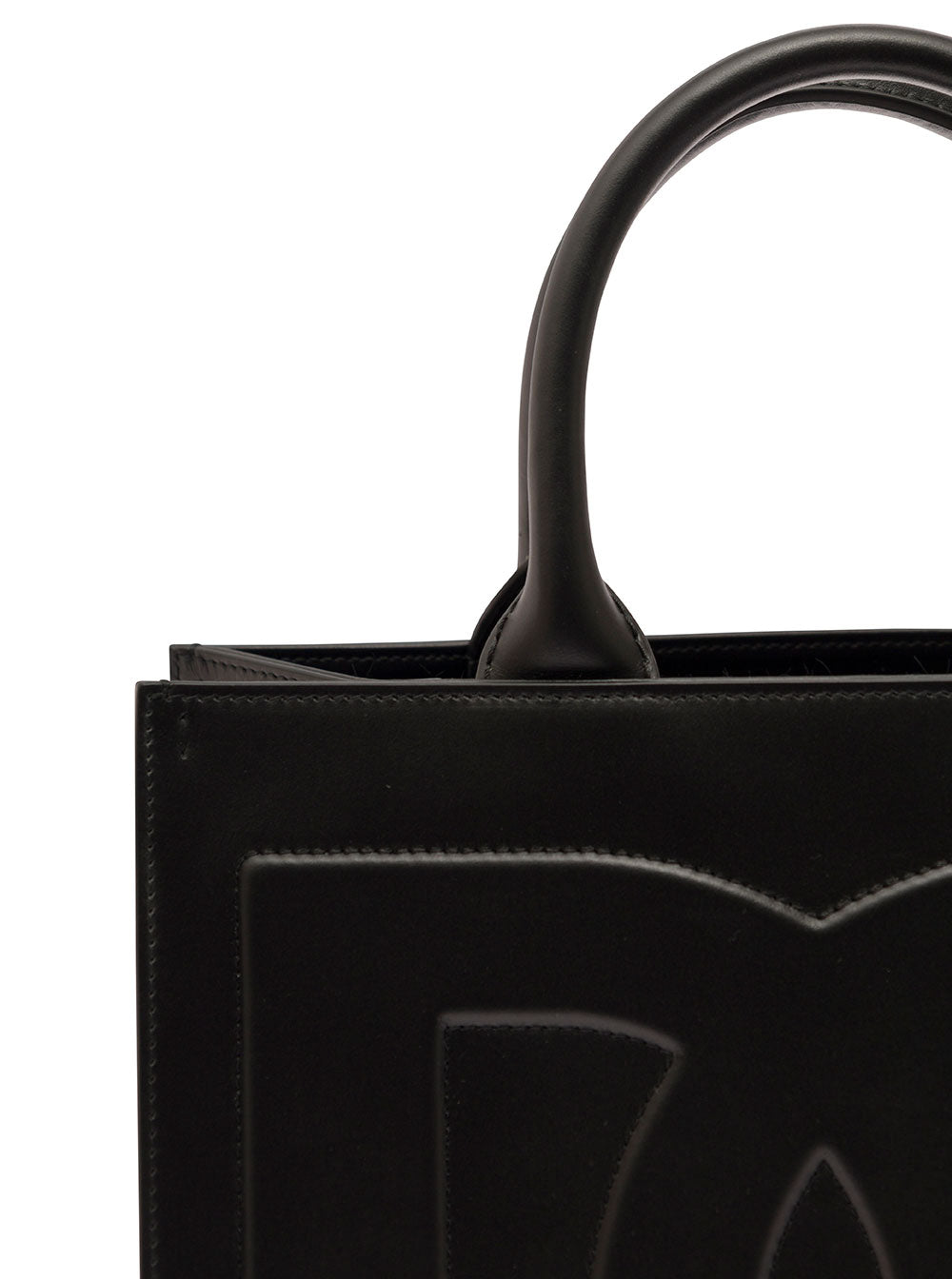 Dolce & Gabbana Women 'Dg Daily Medium' Black Handbag With Dg Logo Detail In Smooth Leather Woman