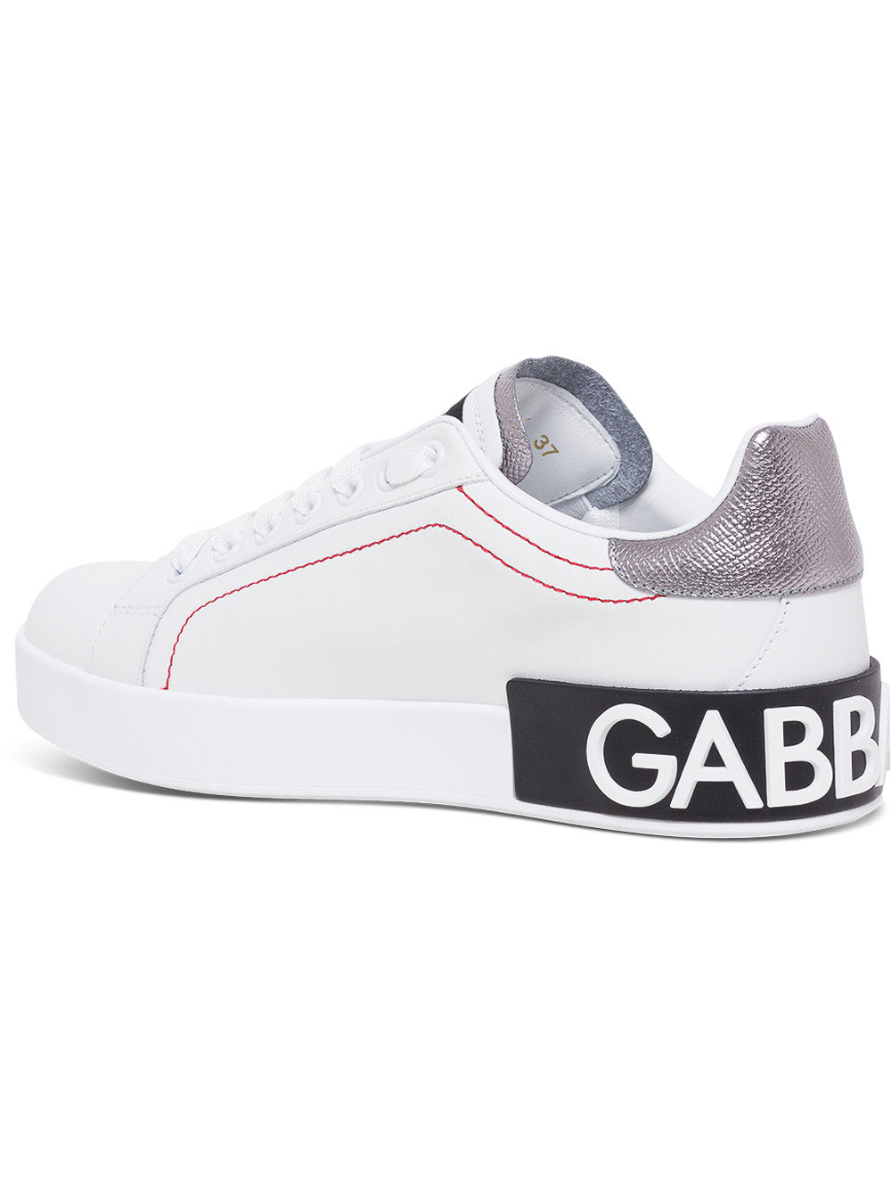 Dolce & Gabbana Women Portofino White Leather Sneakers With Logo