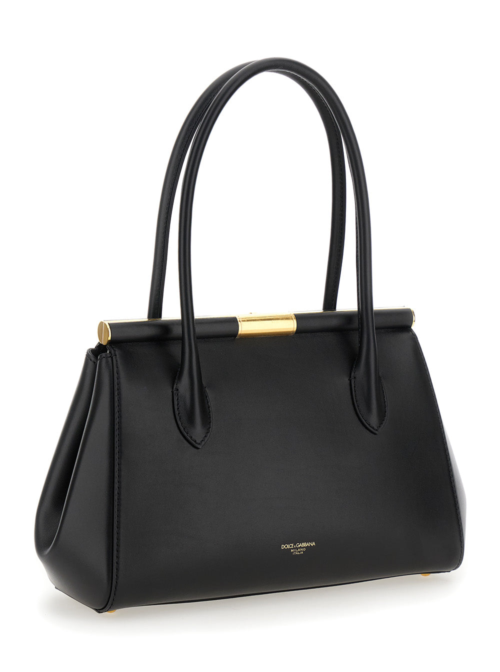 Dolce & Gabbana Women 'Marlene Medium' Black Handbag With With Logo Embossed On The Back In Leather Woman