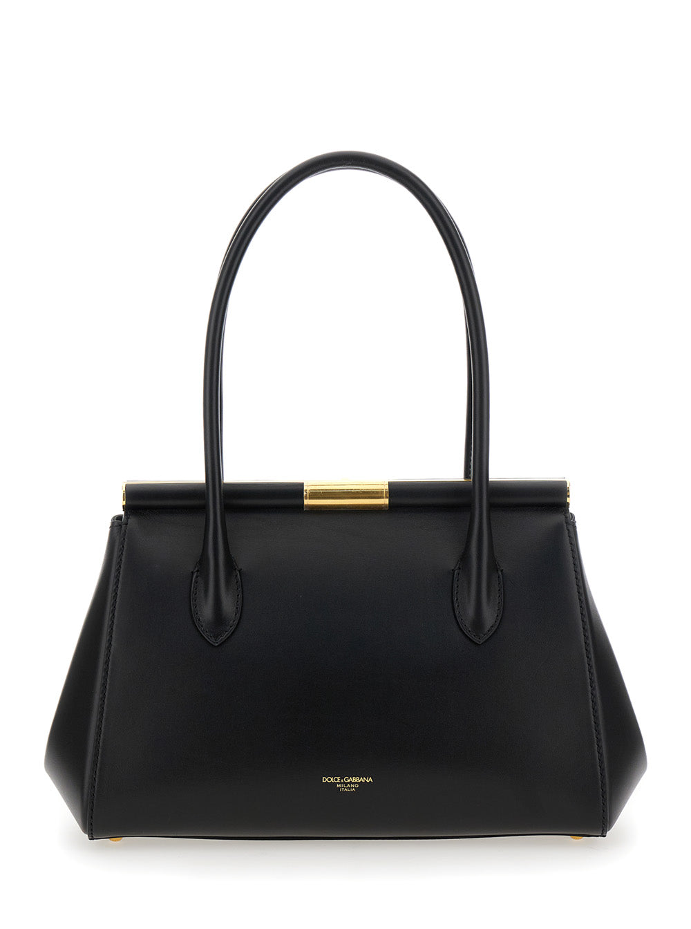 Dolce & Gabbana Women 'Marlene Medium' Black Handbag With With Logo Embossed On The Back In Leather Woman