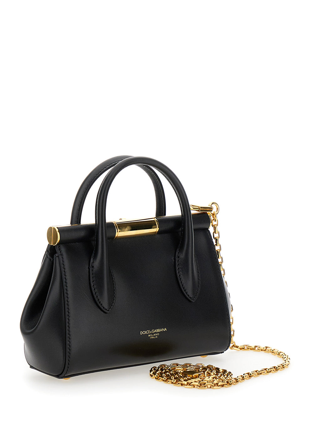 Dolce & Gabbana Women 'Marlene Small 'Black Handbag With Shoulder Strap And Logo Embossed On The Back In Leather Woman