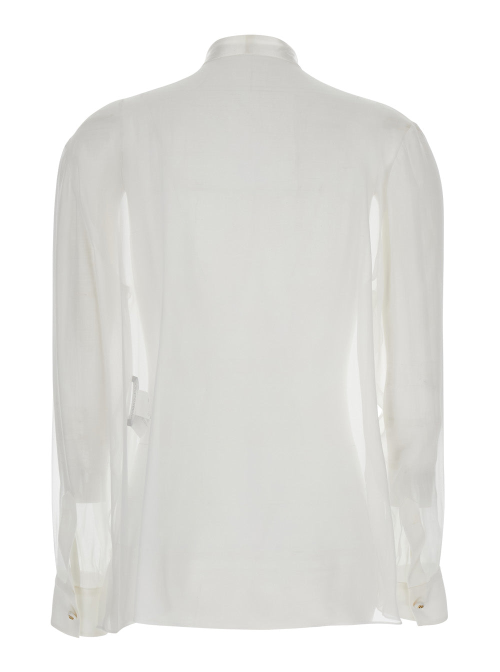 Dolce & Gabbana Women White Shirt With Pussy-Bow Collar In Silk Woman
