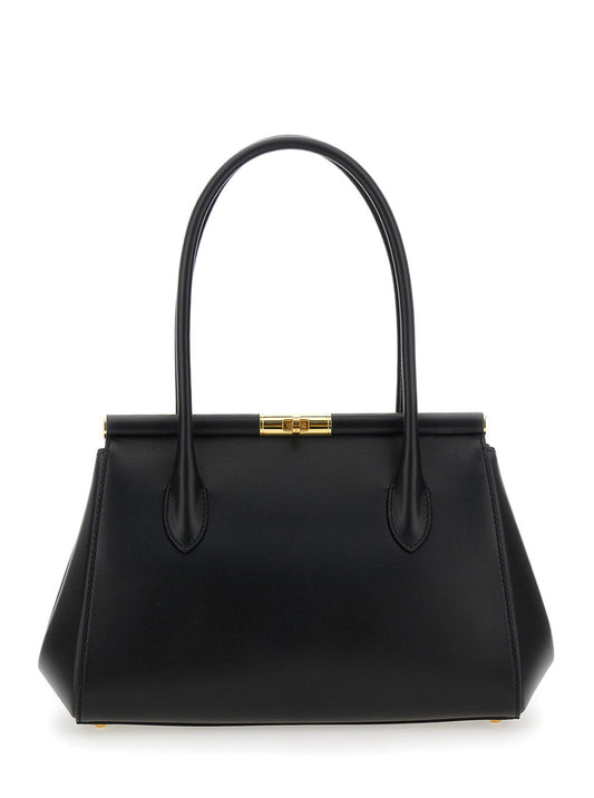 Dolce & Gabbana Women 'Marlene Medium' Black Handbag With With Logo Embossed On The Back In Leather Woman